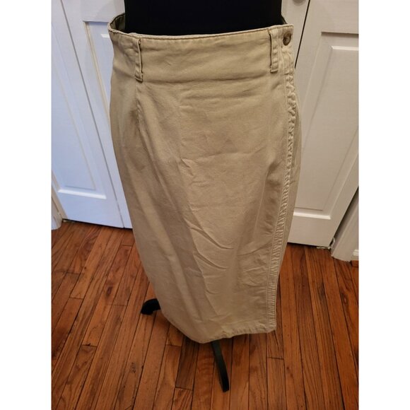 GAP Dresses & Skirts - Vintage 90s Khaki Wrap Midi Skirt Gap sz  6 Preppy American Western Minimalist